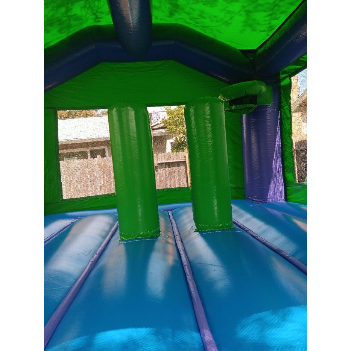 Purple and Green Bounce House 2